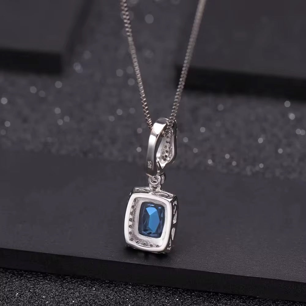 Timeless Blue Mystic Quartz Sterling Silver Jewelry Set – Pendant Necklace & Drop Earrings - ShopSmart 