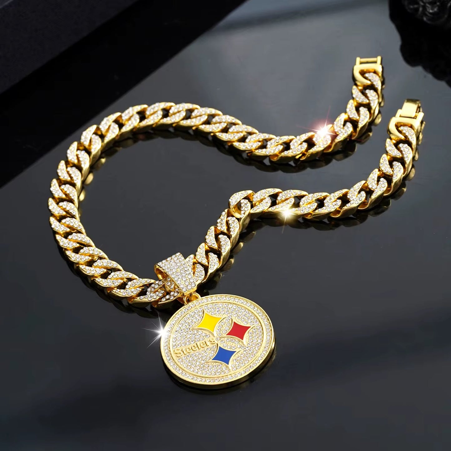 Iced Out Cuban Chain with Pendant – Gold & Silver Plated Bling