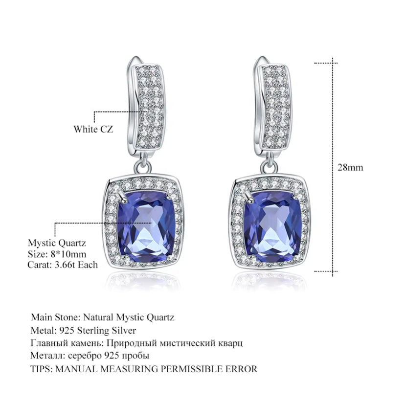 Timeless Blue Mystic Quartz Sterling Silver Jewelry Set – Pendant Necklace & Drop Earrings - ShopSmart 