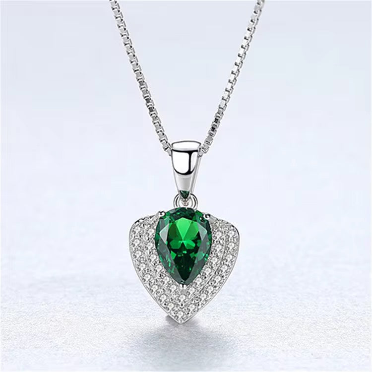 Elegant 925 Sterling Silver Heart Pendant Necklaces with Gemstone Accents - ShopSmart 