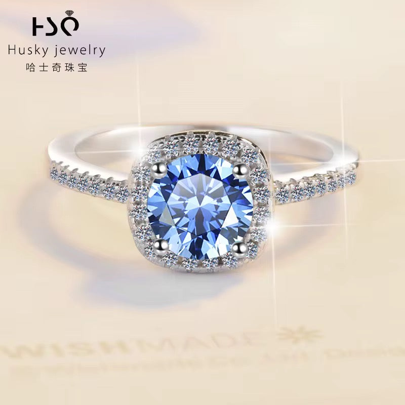 Elegant 1CT VVS1 Moissanite Sterling Silver Ring