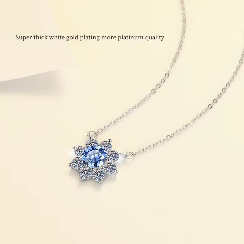 1CT Moissanite Diamond Sunflower Shape Pendant 925 Sterling Silver Necklace For Women/Girls - ShopSmart 