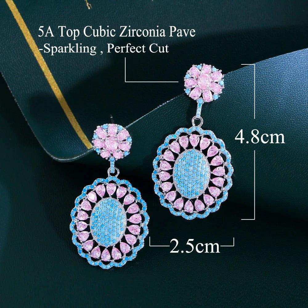 Purple Blue Cubic Zirconia Drop Earrings - ShopSmart 