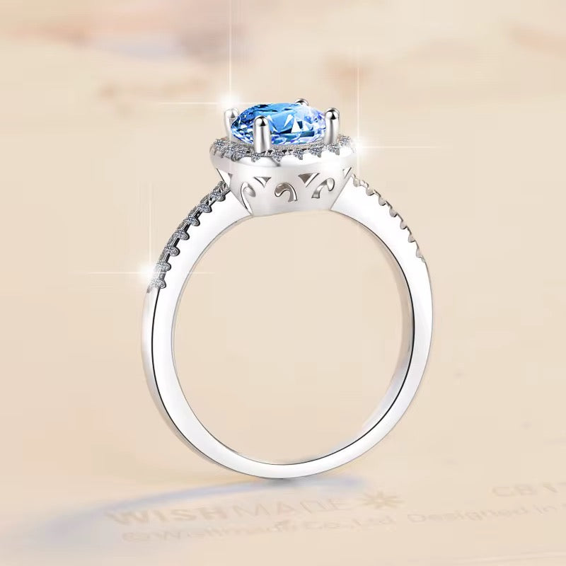 Elegant 1CT VVS1 Moissanite Sterling Silver Ring