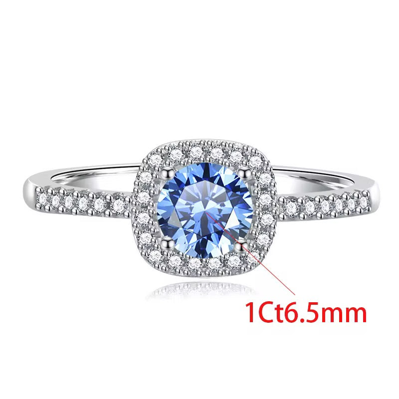 Elegant 1CT VVS1 Moissanite Sterling Silver Ring