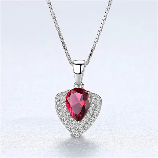 Elegant 925 Sterling Silver Heart Pendant Necklaces with Gemstone Accents - ShopSmart 