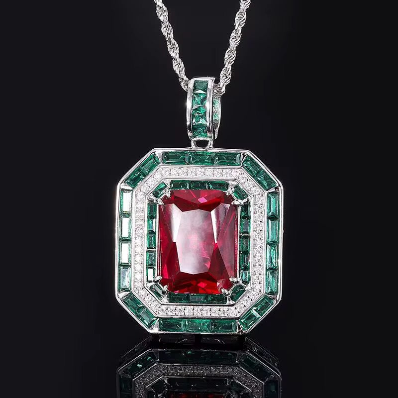 Elegant Rhodium-Plated Pendant Necklace with Sparkling Zircon