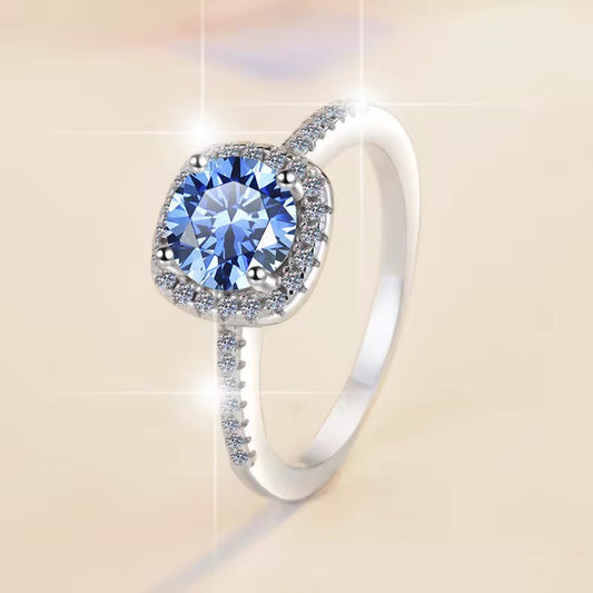 Elegant 1CT VVS1 Moissanite Sterling Silver Ring