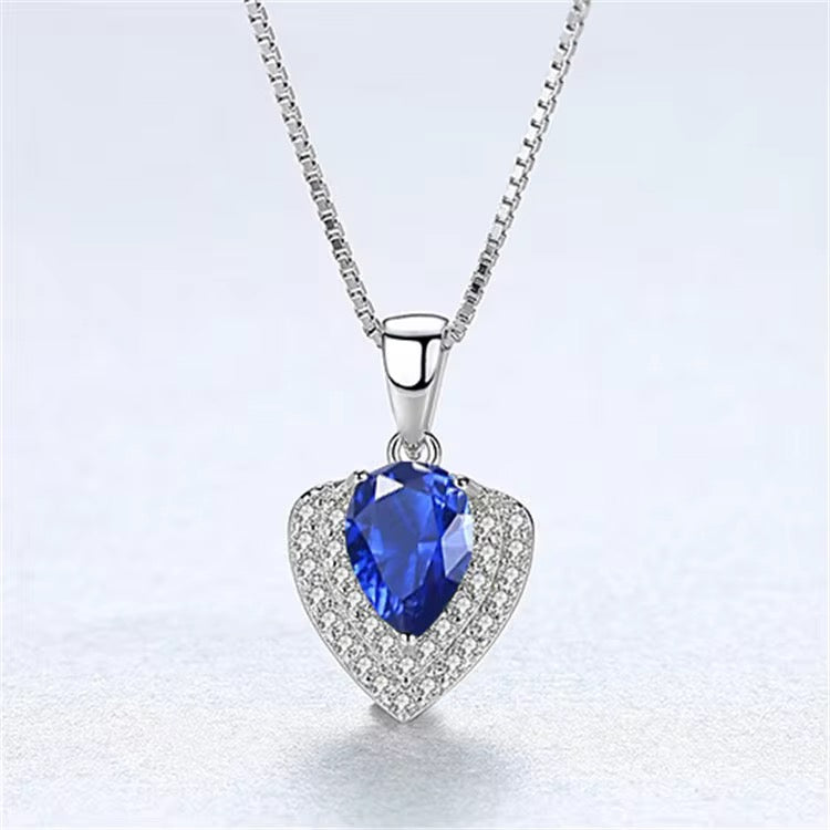 Elegant 925 Sterling Silver Heart Pendant Necklaces with Gemstone Accents - ShopSmart 