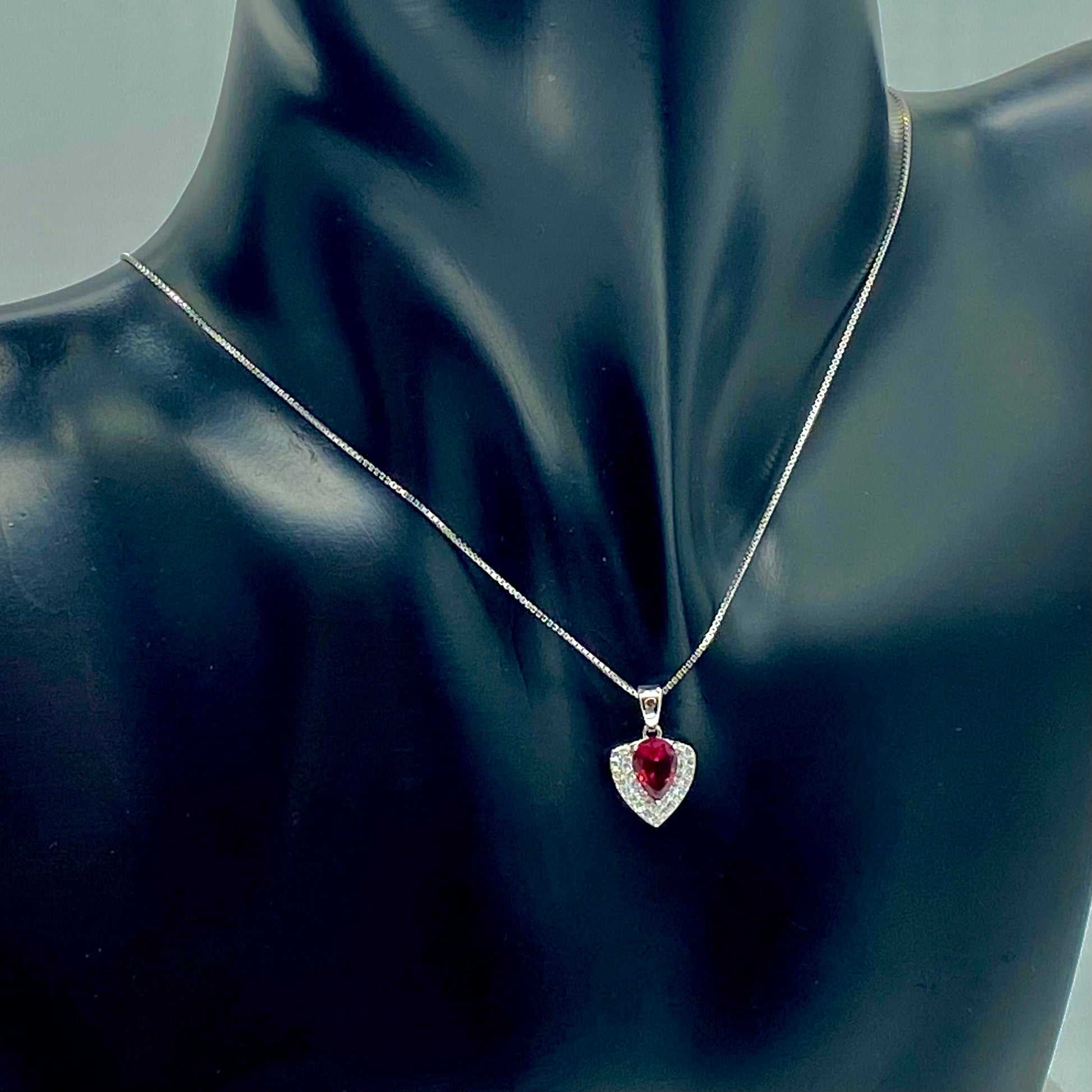 Elegant 925 Sterling Silver Heart Pendant Necklaces with Gemstone Accents - ShopSmart 