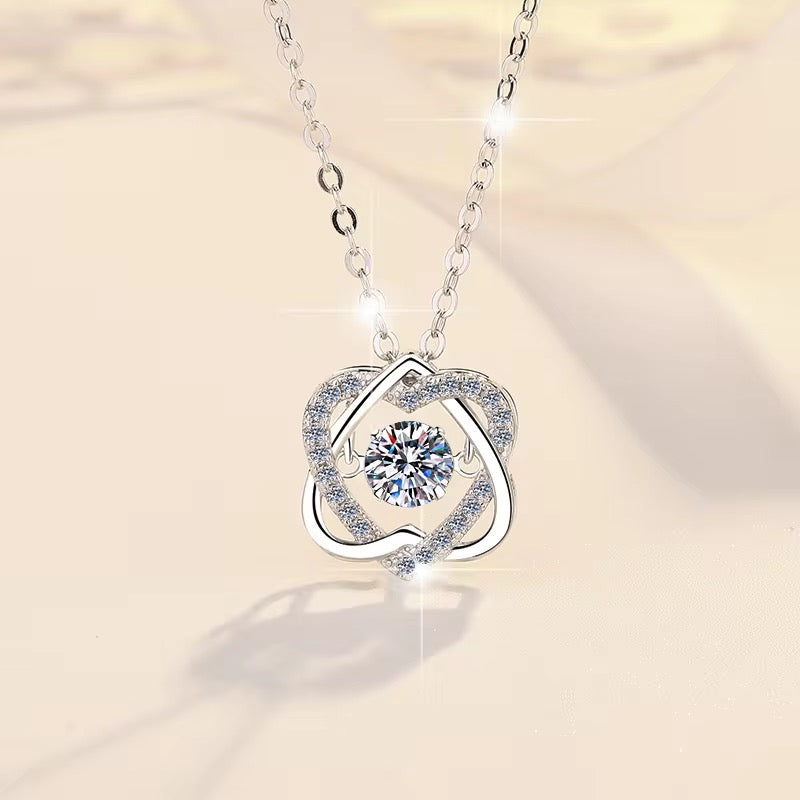 0.5CT Moissanite Diamond 925 Sterling Silver Heart Pendant Necklace For Women/Girls - ShopSmart 