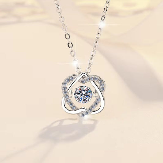 0.5CT Moissanite Diamond 925 Sterling Silver Heart Pendant Necklace For Women/Girls - ShopSmart 