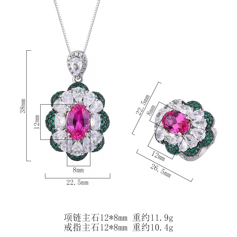 Trendy Rhodium-Plated Brass Jewelry Set with Sparkling Zircon Stones